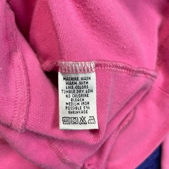 Lilly Pulitzer Pink Palm Tree Sweatshirt Womens Size M Crewneck Pullover Pockets - Picture 3 of 7